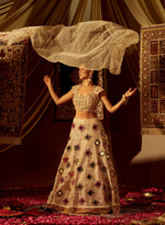 Load image into Gallery viewer, Light Pink Mirror Work Lehenga Set