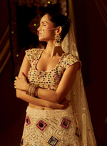 Load image into Gallery viewer, Light Pink Mirror Work Lehenga Set