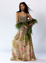 Load image into Gallery viewer, Silver and Copper Beaded Blouse, Palazzo & Shawl