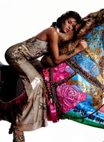 Load image into Gallery viewer, Beige & Gold Sequins Halter Jumpsuit