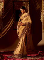 Load image into Gallery viewer, Swarovski Embellished Gold Banarasi Saree
