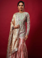 Load image into Gallery viewer, Sea Green Banarasi Sharara Set