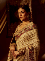 Load image into Gallery viewer, Swarovski Embellished Gold Banarasi Saree