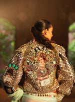 Load image into Gallery viewer, The Modern Maharani Bejeweled Jacket Saree Set
