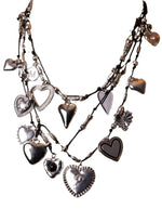 Load image into Gallery viewer, LAYERED SILVER HEART CHAINS