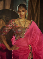 Load image into Gallery viewer, Pink Orange Abstract Pschydelic Motives Blouse