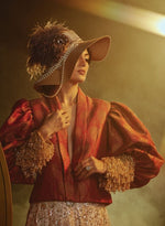Load image into Gallery viewer, Antique Motif Blazer & Chantilly Lace Lehenga Set – Skirt