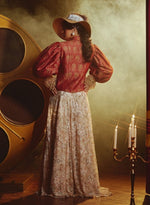 Load image into Gallery viewer, Antique Motif Blazer & Chantilly Lace Lehenga Set – Skirt