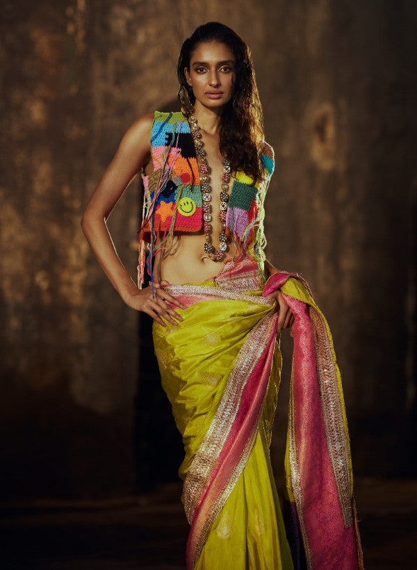 Multi-coloured Crochet Waist Coat