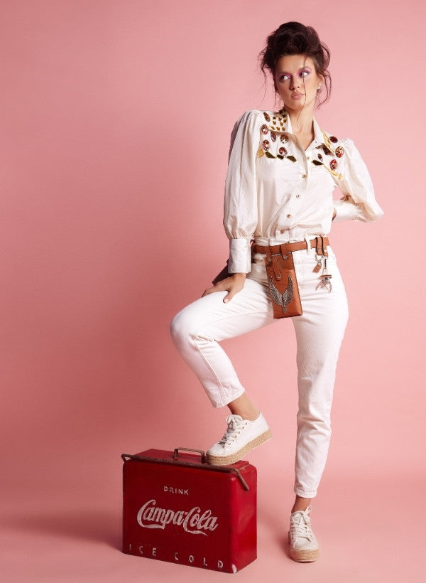 Cream Taffeta Elaborate Shirt