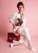 Load image into Gallery viewer, French Organza Beige Printed Shirt