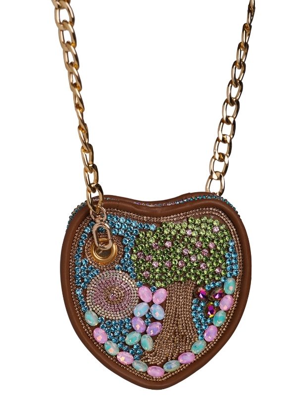 Mocha Heart Leather Bag