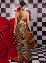 Load image into Gallery viewer, ANIMAL PRINT SEQUIN JUMPSUIT