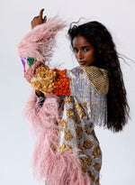 Load image into Gallery viewer, Silver Mesh Hand-Embroidered Open Jacket