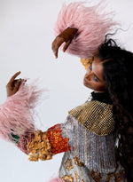 Load image into Gallery viewer, Silver Mesh Hand-Embroidered Open Jacket