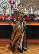 Load image into Gallery viewer, Copper Metallic Leather Co-ord Set