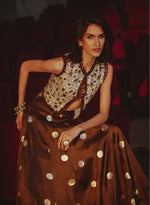 Load image into Gallery viewer, Crystal Bolero & Polka Dot Lehenga Set – Skirt