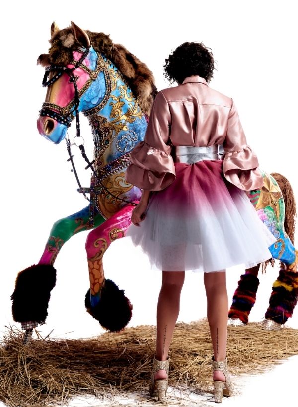 Maroon & Blue Tulle Skirt