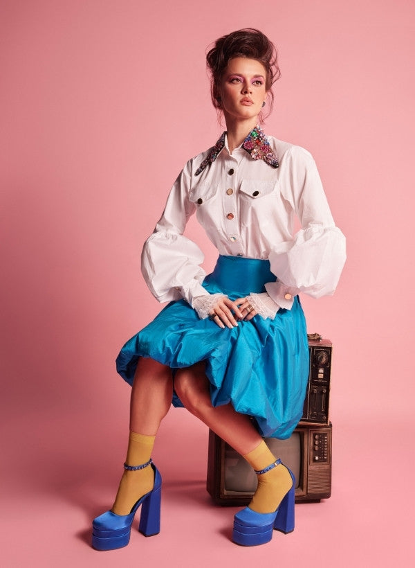 White Swiss Cotton Elaborate Shirt