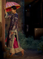 Load image into Gallery viewer, Deep Blue Banarasi Silk Kurta Set