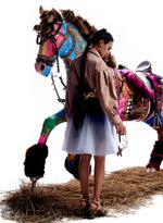 Load image into Gallery viewer, Beige/Navy Blue Dual Color Shirt