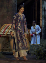 Load image into Gallery viewer, Deep Blue Banarasi Silk Kurta Set