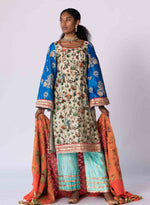 Load image into Gallery viewer, Beige Multi Colored Kurta Set