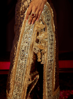 Load image into Gallery viewer, Blue Banarasi Kurta Set With Mirror & Gota Work