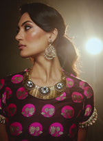 Load image into Gallery viewer, Purple Silk Swarovski Anarkali