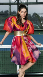 Load image into Gallery viewer, FRENCH ORGANZA BRUSH PAINTED BALOON DRESS