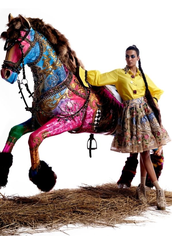 Cream Crochet Frock Skirt