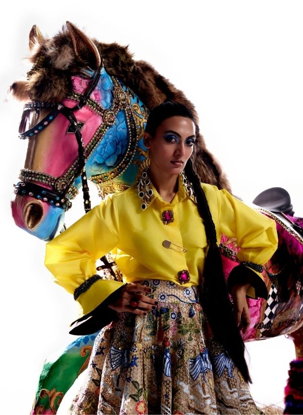 Cream Crochet Frock Skirt