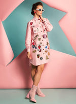 Load image into Gallery viewer, Light Pink French Taffeta Shirt Dress