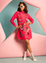 Load image into Gallery viewer, Red French Taffeta Shirt Dress