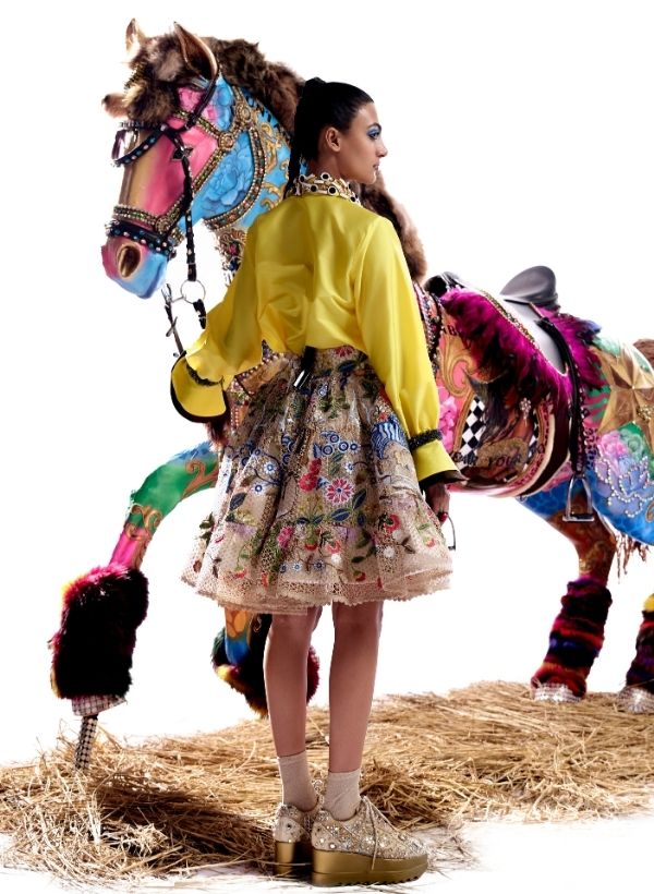 Cream Crochet Frock Skirt