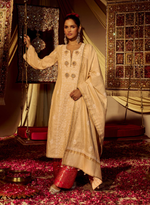 Load image into Gallery viewer, Beige Chanderi Silk Beaded Kurta Set