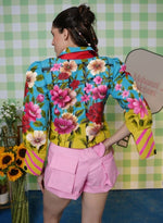 Load image into Gallery viewer, HANDPAINTED MAHARANI JACKET WITH SHORTS