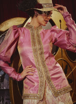 Load image into Gallery viewer, Rose-Pink Zari Kurta & Chantilly Lace Sharara Set