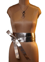Load image into Gallery viewer, Silver Tie Up Belt