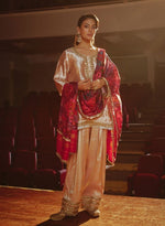 Load image into Gallery viewer, Salmon Pink Brocade Farshi Salwar Set