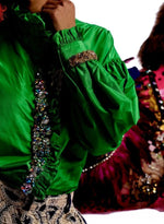 Load image into Gallery viewer, Neon Green Taffeta Shirt