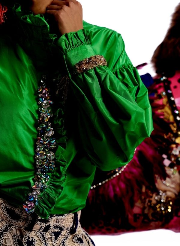 Neon Green Taffeta Shirt