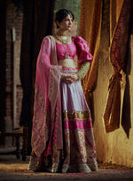 Load image into Gallery viewer, Light Mauve Brocade Silk Lehenga Set