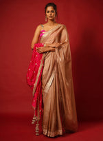 Load image into Gallery viewer, Gold French Tissue Saree