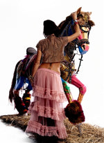 Load image into Gallery viewer, Salmon Pink Ruffle Skirt