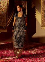 Load image into Gallery viewer, Black Embellished Velvet Kurta Set