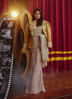 Load image into Gallery viewer, Brocade Corset with Beige Sequinned Sari – Sari