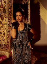 Load image into Gallery viewer, Black Embellished Velvet Kurta Set