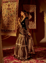 Load image into Gallery viewer, Black Velvet Bejewelled Sharara Set
