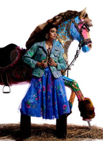 Load image into Gallery viewer, Blue Floral Skirt